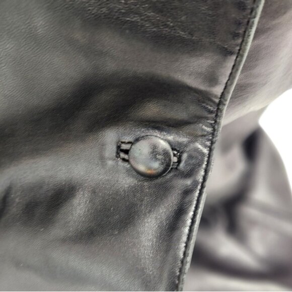 Alaska vintage Button-down Leather Jacket Size Small black - Picture 6 of 11